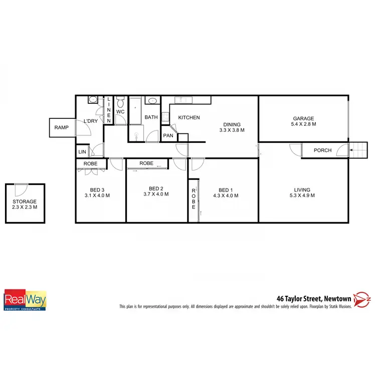 Floorplan of Homely house listing, 46 Taylor Street, Newtown QLD 4350