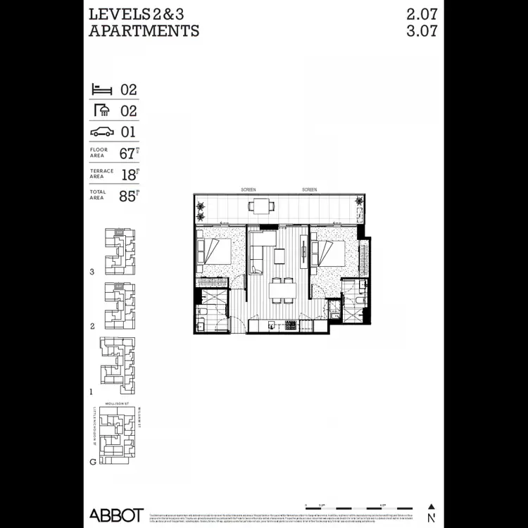 Floorplan of Homely apartment listing, 307/61-69 William Street, Abbotsford VIC 3067
