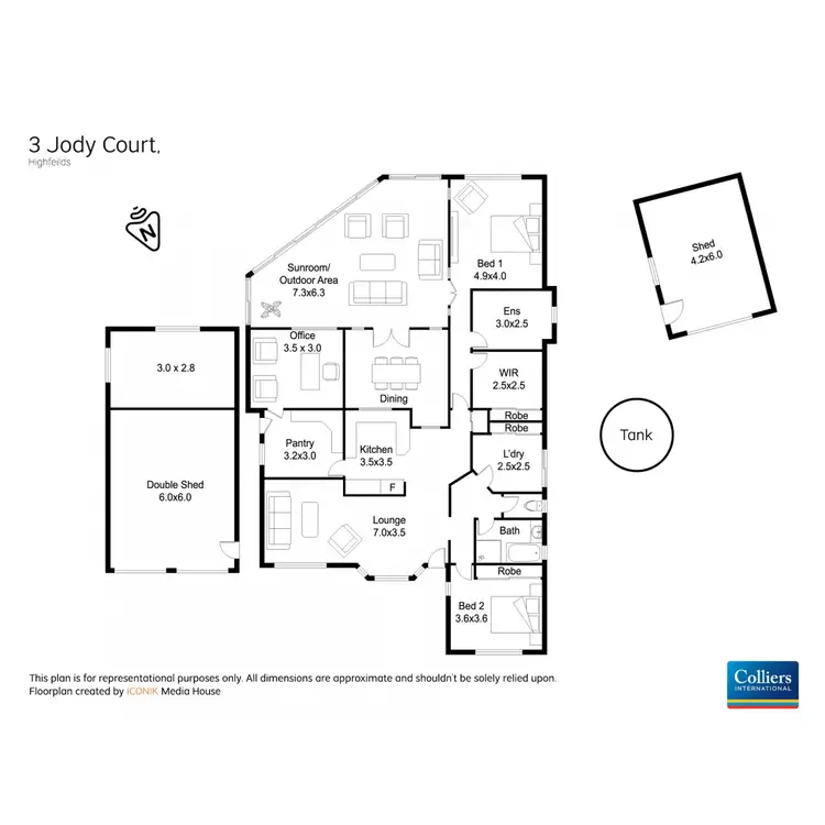 Floorplan of Homely house listing, 3 Jody Court, Highfields QLD 4352