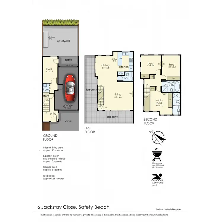 Floorplan of Homely townhouse listing, 6 Jackstay Close, Safety Beach VIC 3936
