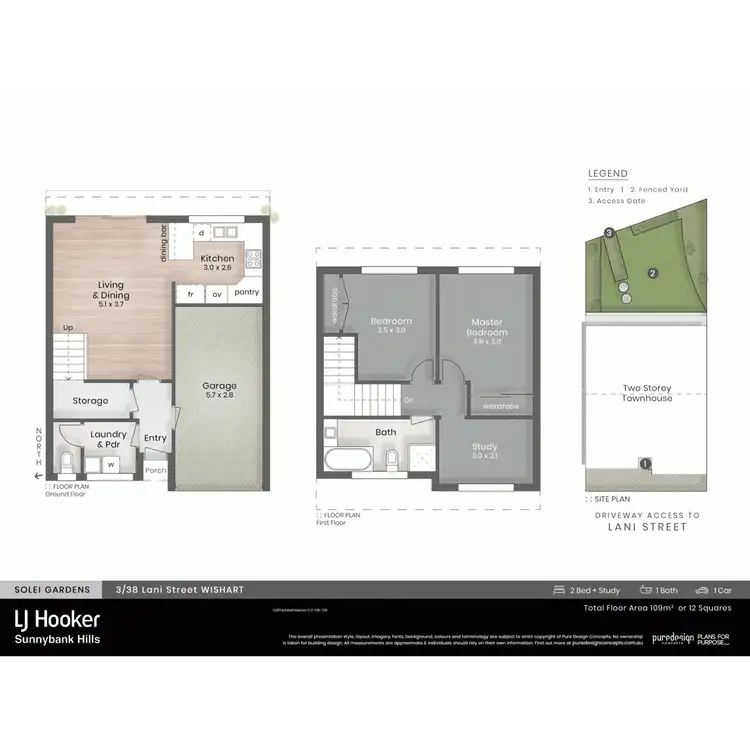 Floorplan of Homely townhouse listing, 3/38 Lani Street, Wishart QLD 4122