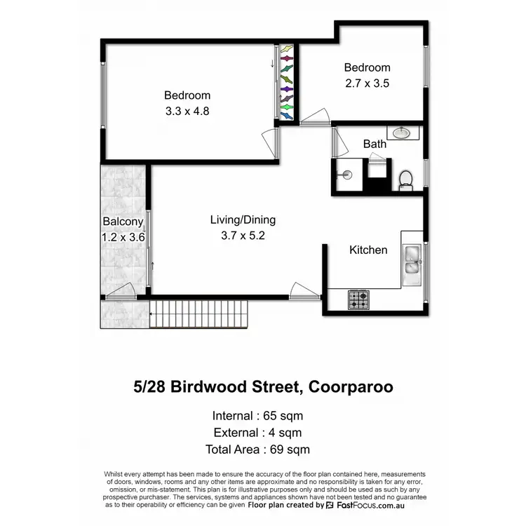 Floorplan of Homely unit listing, 5/28 Birdwood Street, Coorparoo QLD 4151
