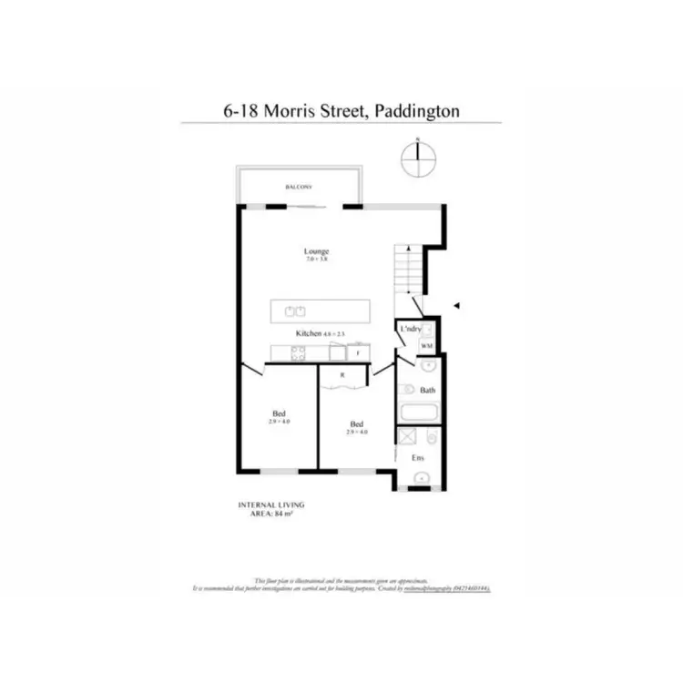 Floorplan of Homely unit listing, 6/18 Morris Street, Paddington QLD 4064