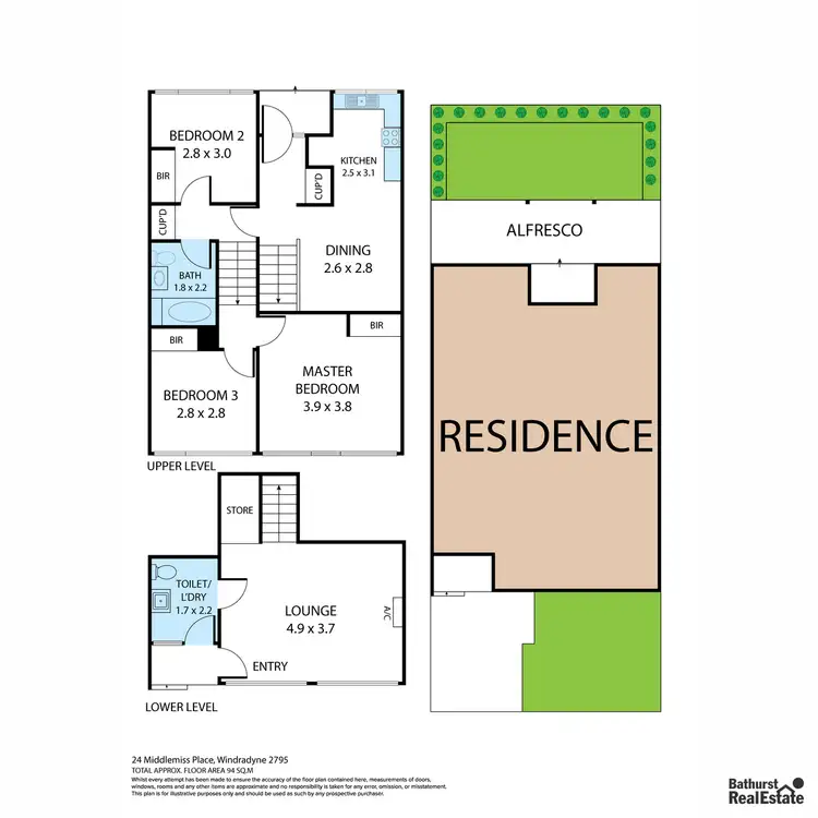 Floorplan of Homely townhouse listing, 24 Middlemiss Place, Windradyne NSW 2795