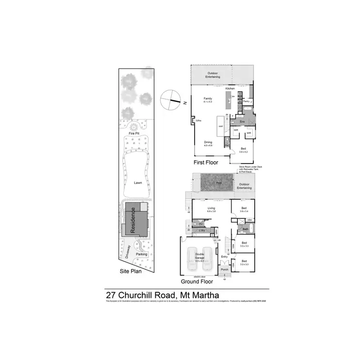 Floorplan of Homely house listing, 27 Churchill Road, Mount Martha VIC 3934