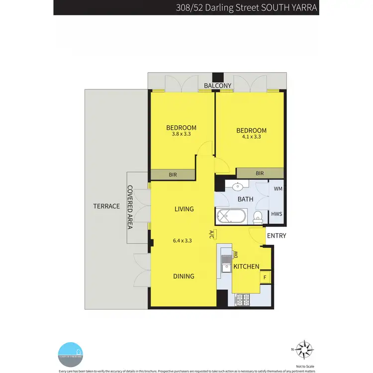 Floorplan of Homely apartment listing, 3.08/52 Darling Street, South Yarra VIC 3141