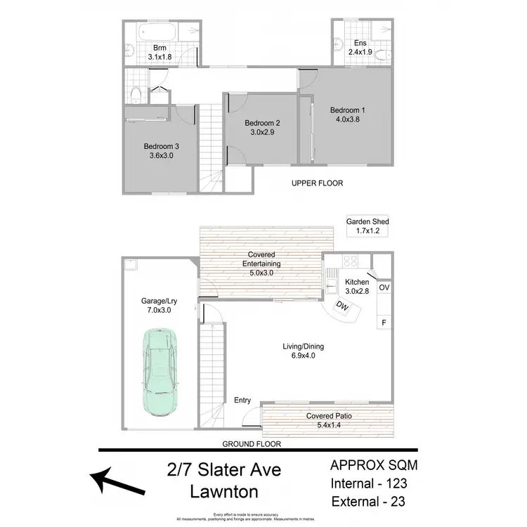 Floorplan of Homely townhouse listing, 2/7 Slater Avenue, Lawnton QLD 4501