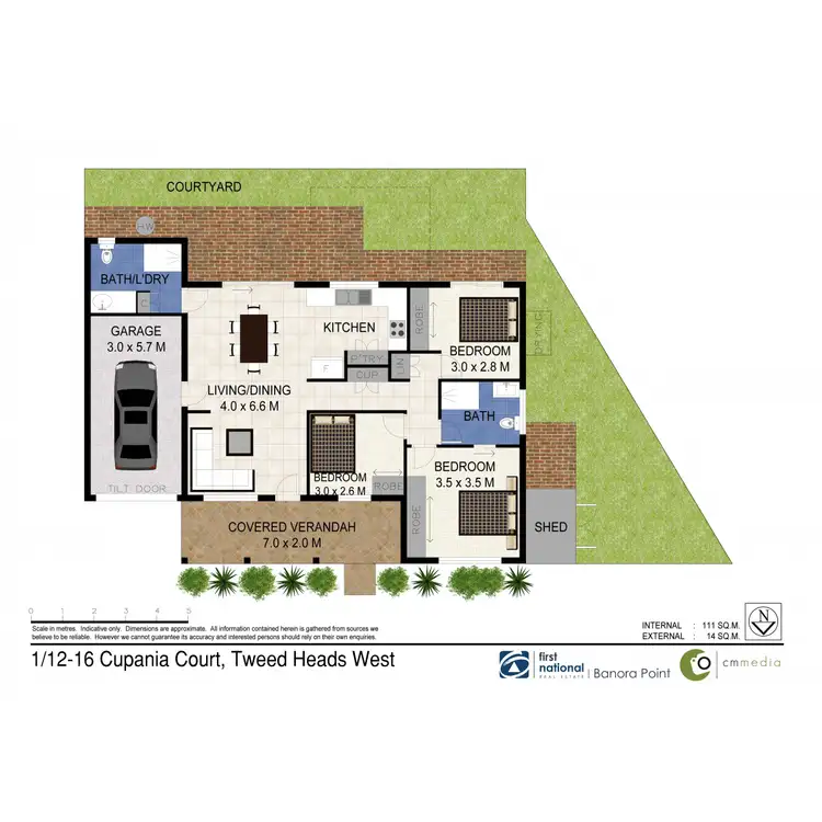 Floorplan of Homely villa listing, 1/12-16 Cupania Court, Tweed Heads West NSW 2485