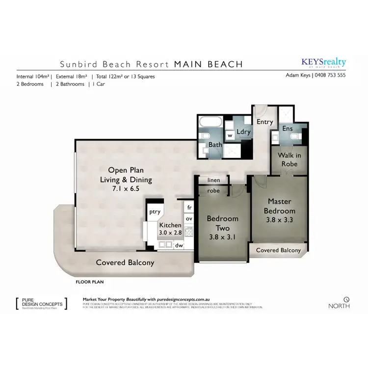 Floorplan of Homely apartment listing, 5B/3540 Main Beach Parade, Main Beach QLD 4217