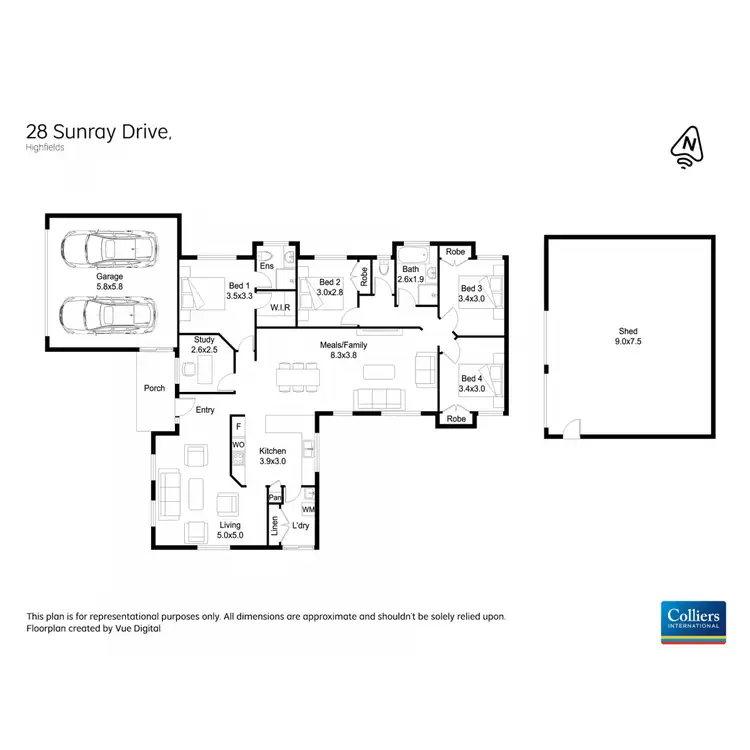 Floorplan of Homely house listing, 28 Sunray Drive, Highfields QLD 4352