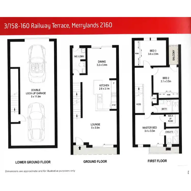 Floorplan of Homely townhouse listing, 3/158-160 Railway Terrace, Merrylands NSW 2160