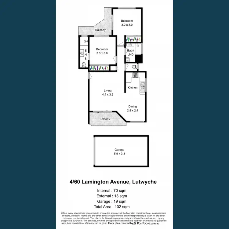 Floorplan of Homely unit listing, 4/60 Lamington Avenue, Lutwyche QLD 4030
