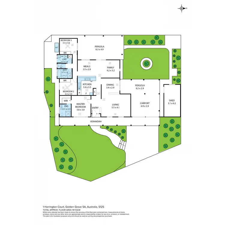 Floorplan of Homely house listing, 1 Harrington Court, Golden Grove SA 5125