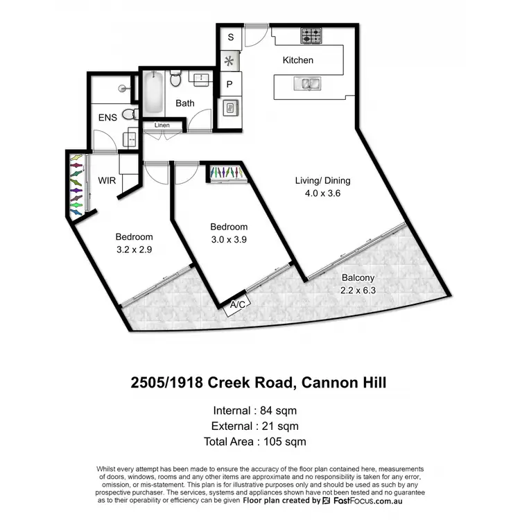 Floorplan of Homely apartment listing, 2505/1918 Creek Road, Cannon Hill QLD 4170
