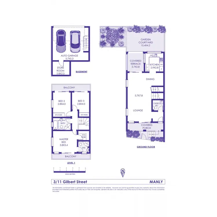 Floorplan of Homely townhouse listing, 3/11 Gilbert Street, Manly NSW 2095