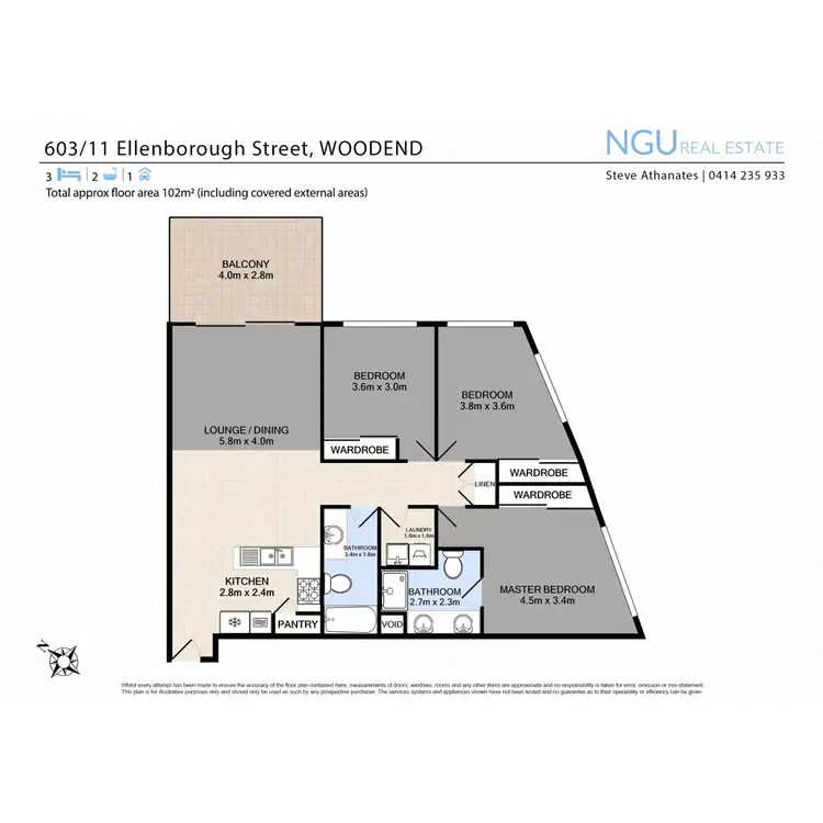 Floorplan of Homely unit listing, 603/11 Ellenborough Street, Woodend QLD 4305