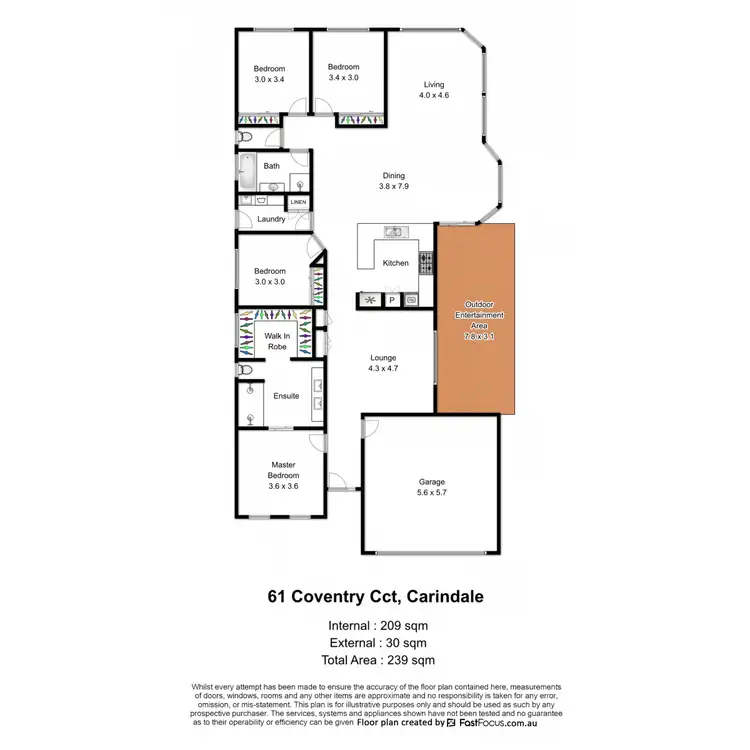 Floorplan of Homely house listing, 61 Coventry Circuit, Carindale QLD 4152