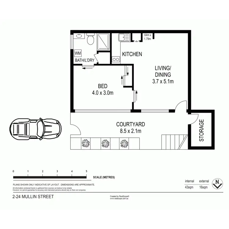 Floorplan of Homely unit listing, 2/24 Mullin Street, Paddington QLD 4064