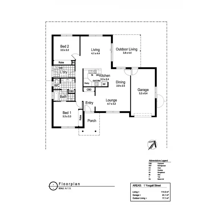 Floorplan of Homely unit listing, 1 Yoogali Street, Glenfield Park NSW 2650