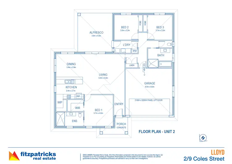 Floorplan of Homely unit listing, 2/9 Coles Street, Lloyd NSW 2650