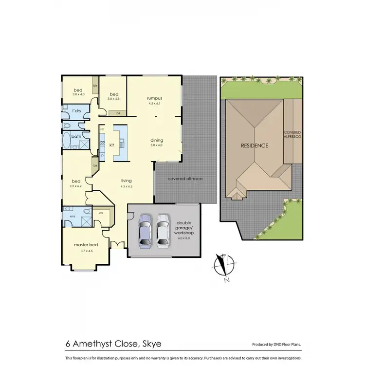 Floorplan of Homely house listing, 6 Amethyst Close, Skye VIC 3977