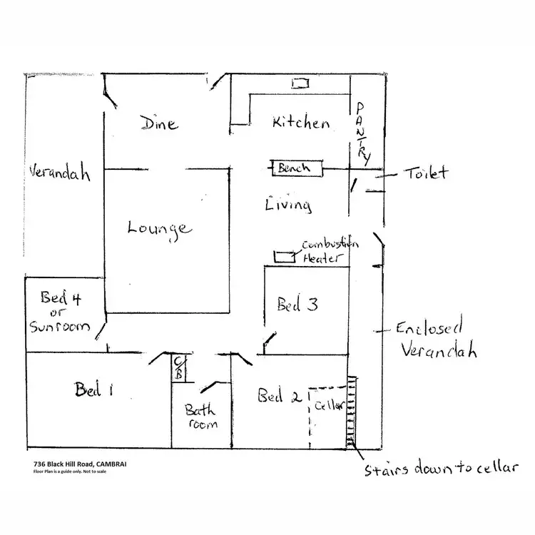 Floorplan of Homely rural property listing, 736 Black Hill Road, Cambrai SA 5353