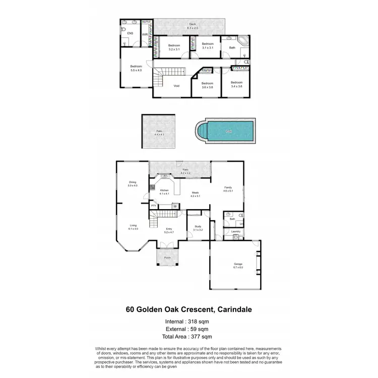 Floorplan of Homely house listing, 60 Golden Oak Crescent, Carindale QLD 4152