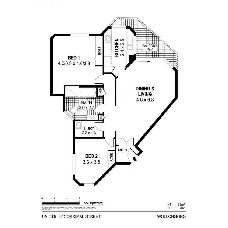 Floorplan of Homely apartment listing, 69/22 Corrimal Street, Wollongong NSW 2500