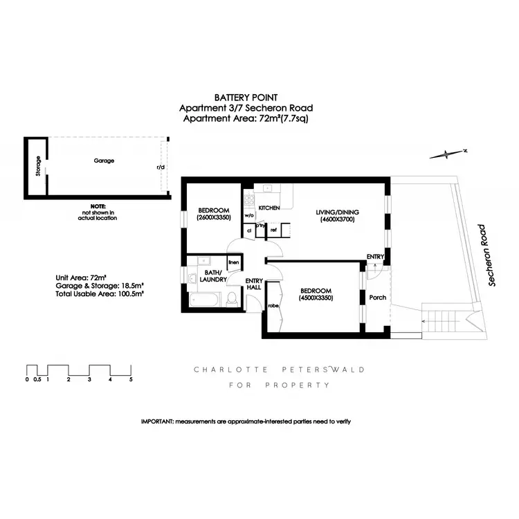 Floorplan of Homely house listing, 3/7 Secheron Road, Battery Point TAS 7004