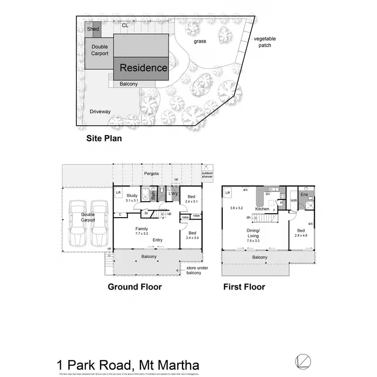 Floorplan of Homely house listing, 1 Park Road, Mount Martha VIC 3934