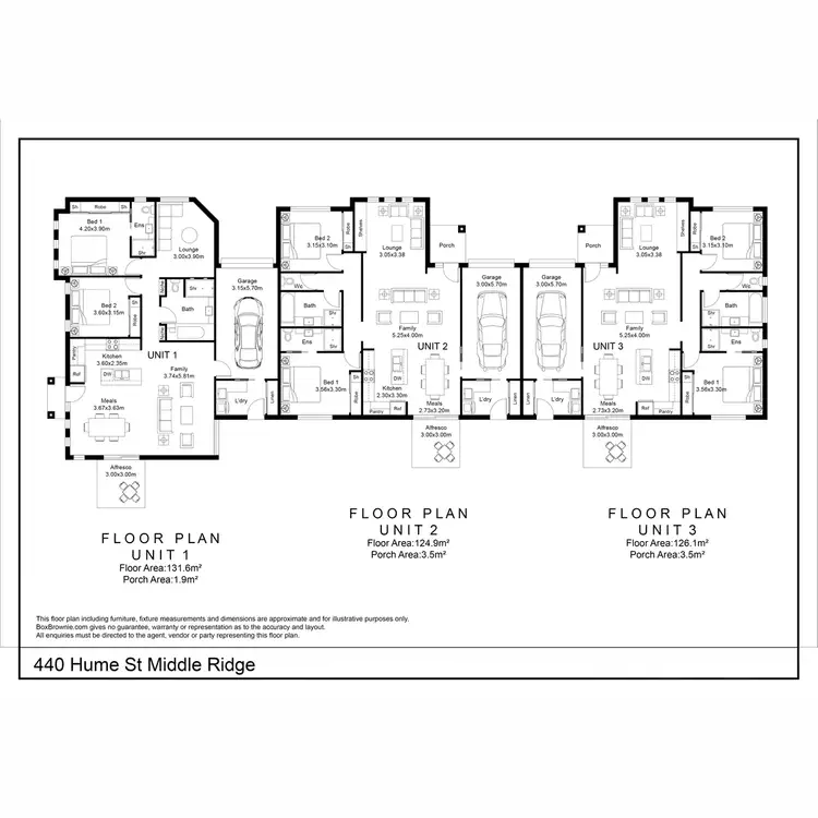 Floorplan of Homely unit listing, 2 & 3/440 Hume Street, Middle Ridge QLD 4350