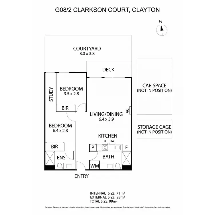 Floorplan of Homely apartment listing, G08/2 Clarkson Court, Clayton VIC 3168