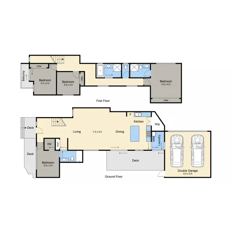 Floorplan of Homely townhouse listing, 1/181 Dromana Parade,, Safety Beach VIC 3936
