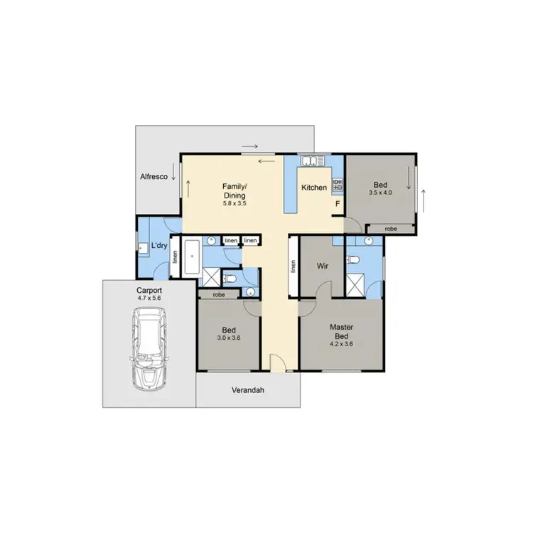 Floorplan of Homely unit listing, 1/281 Jetty Road, Rosebud VIC 3939