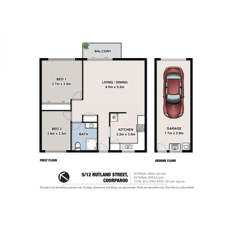 Floorplan of Homely unit listing, 5/12 Rutland Street, Coorparoo QLD 4151