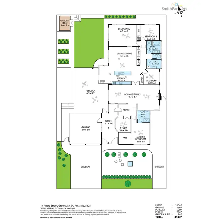 Floorplan of Homely house listing, 14 Anare Street, Greenwith SA 5125
