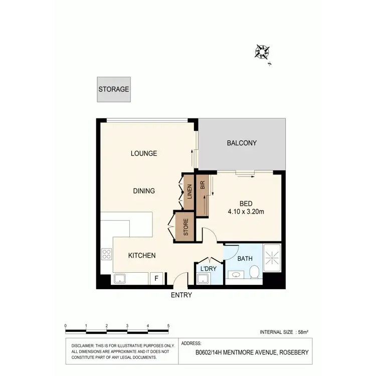 Floorplan of Homely apartment listing, B0602/14H Mentmore Avenue, Rosebery NSW 2018