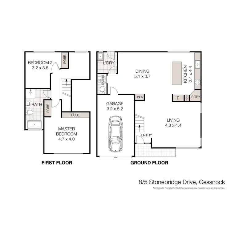 Floorplan of Homely townhouse listing, 8/5 Stonebridge Drive, Cessnock NSW 2325
