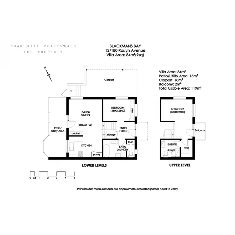 Floorplan of Homely unit listing, 12/180 Roslyn Avenue, Blackmans Bay TAS 7052