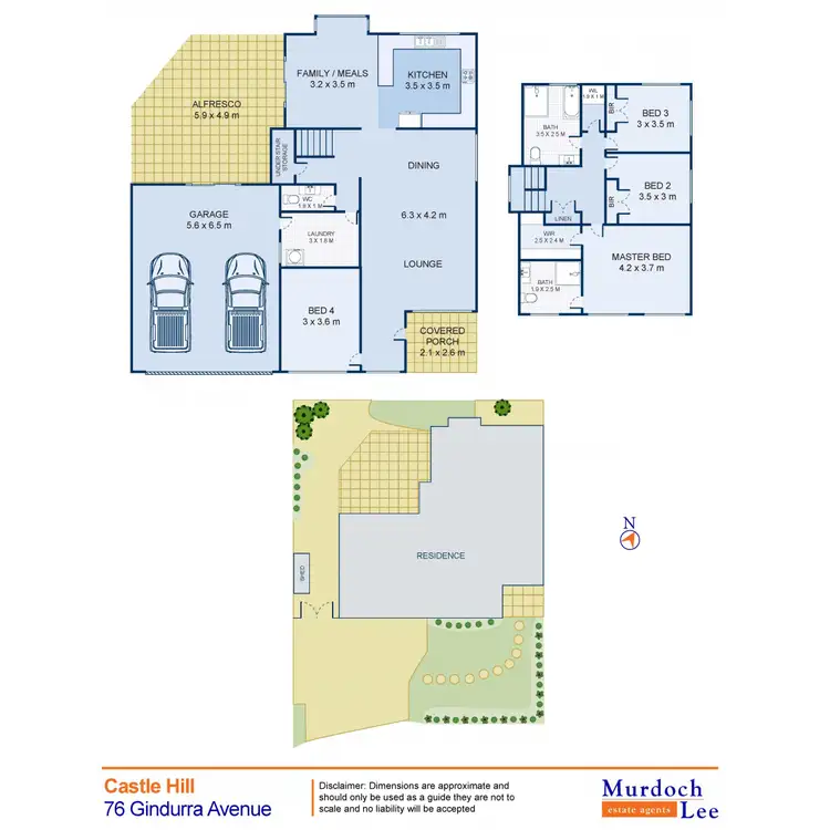Floorplan of Homely semi-detached listing, 76 Gindurra Avenue, Castle Hill NSW 2154