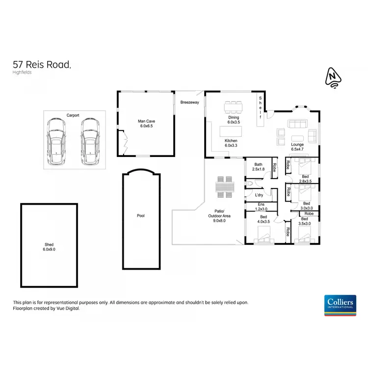 Floorplan of Homely house listing, 57 Reis Road, Highfields QLD 4352