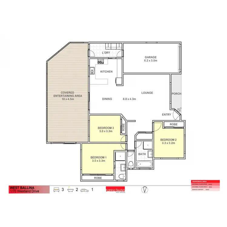 Floorplan of Homely townhouse listing, 1/70 Westland Drive, West Ballina NSW 2478