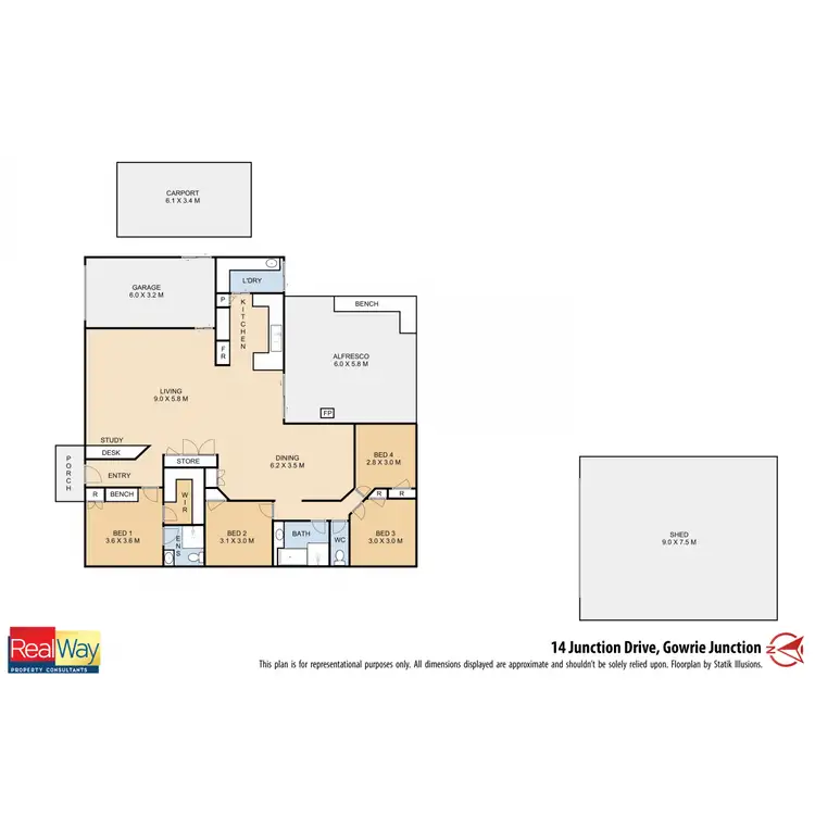 Floorplan of Homely house listing, 14 Junction Drive, Gowrie Junction QLD 4352