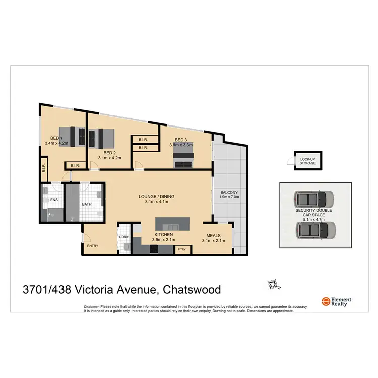 Floorplan of Homely apartment listing, 3701/438 Victoria Avenue, Chatswood NSW 2067