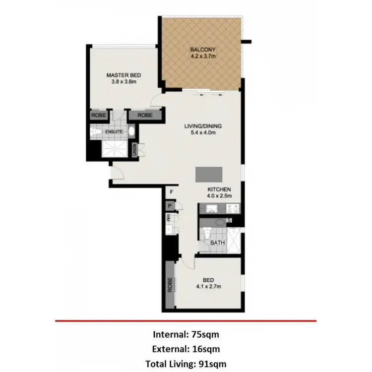 Floorplan of Homely apartment listing, 2302/212 Margaret Street, Brisbane City QLD 4000