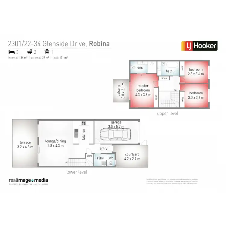 Floorplan of Homely townhouse listing, 2301/22-34 Glenside Drive, Robina QLD 4226
