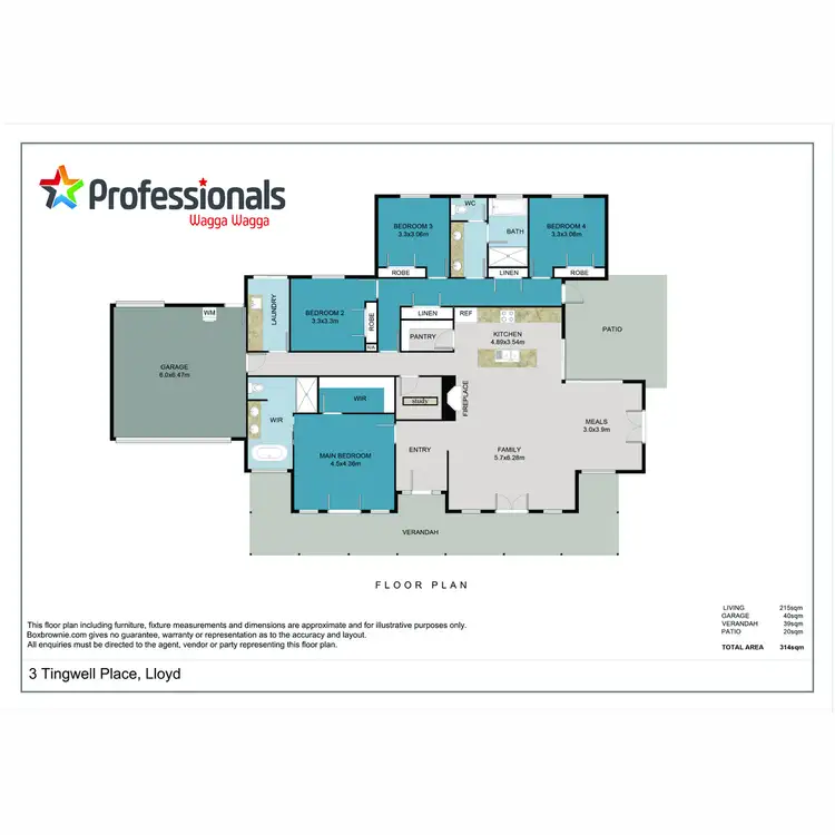 Floorplan of Homely house listing, 3 Tingwell Place, Lloyd NSW 2650