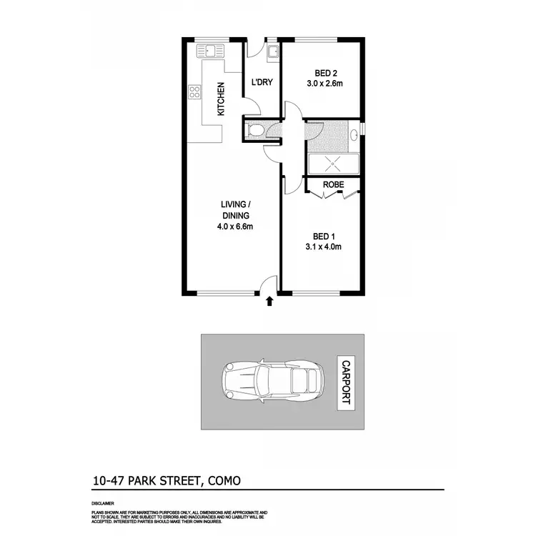 Floorplan of Homely villa listing, 10/47 Park Street, Como WA 6152