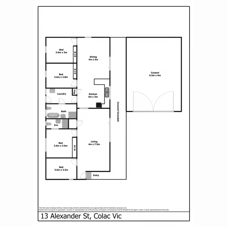 Floorplan of Homely house listing, 13 Alexander Street, Colac VIC 3250