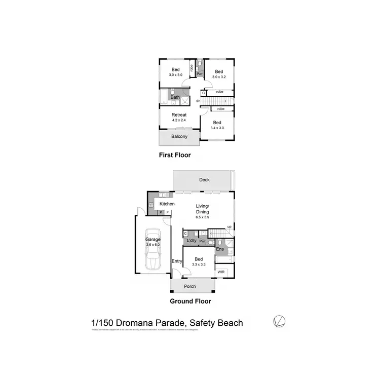 Floorplan of Homely unit listing, 1/150 Dromana Parade, Safety Beach VIC 3936